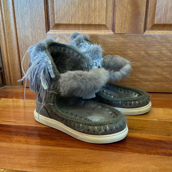 Mou Eskimo feather Fur Boots silver - Picture 1 of 7